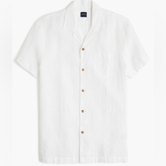 J. Crew Factory Other - J. Crew Factory White Linen Blend Casual Camp Shirt